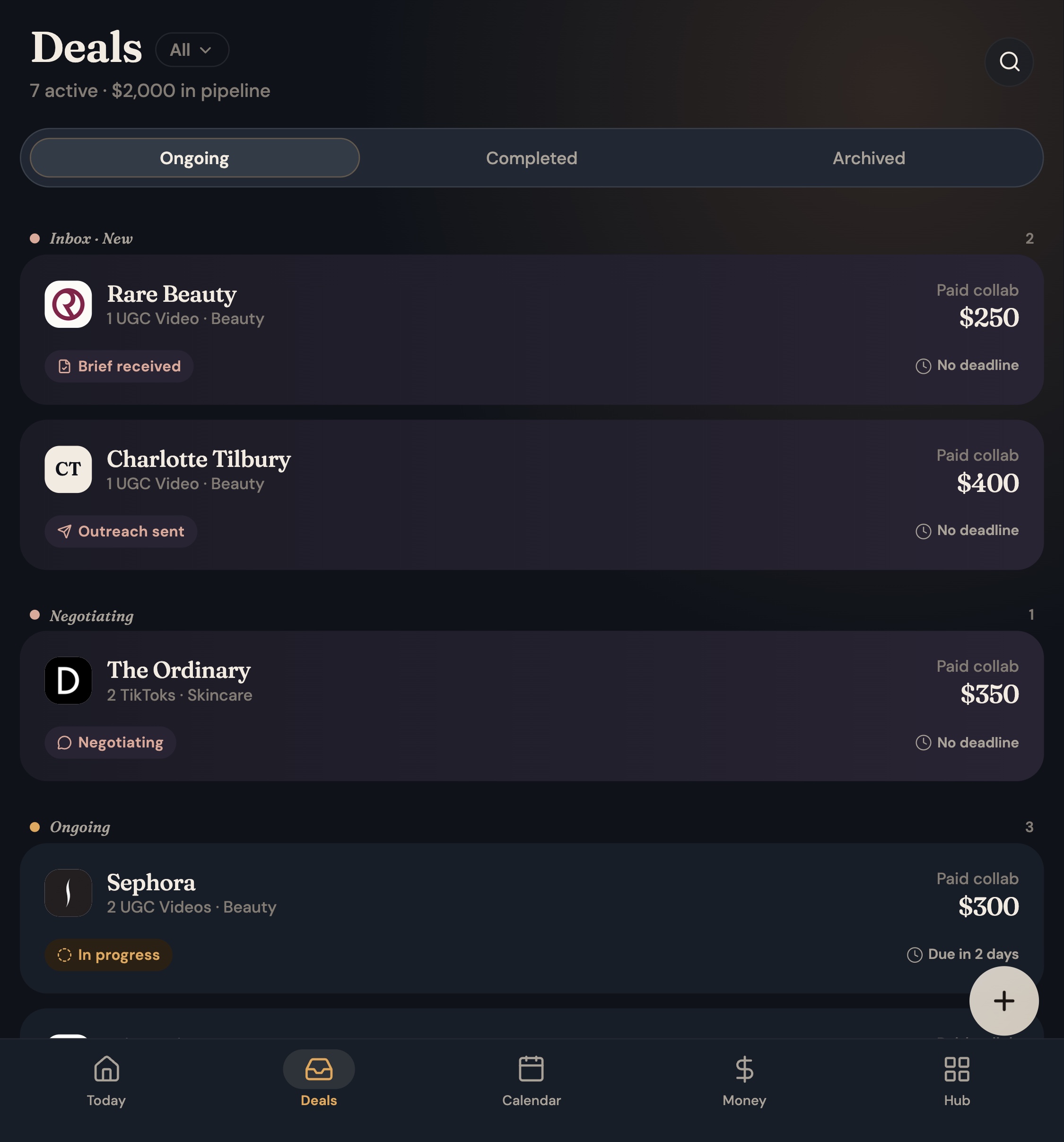 UGC Planner deals on a foldable's inner screen